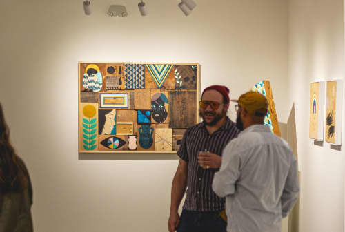 Wood Assemblage Mosaic | Art & Wall Decor by Adrian Landon Brooks | Preacher Gallery in Austin. Item composed of oak wood in country & farmhouse or modern style