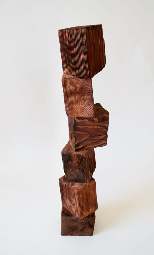 Play With Wood - Table top sculpture | Sculptures by Lutz Hornischer - Sculptures in Wood & Plaster. Item made of wood works with contemporary style