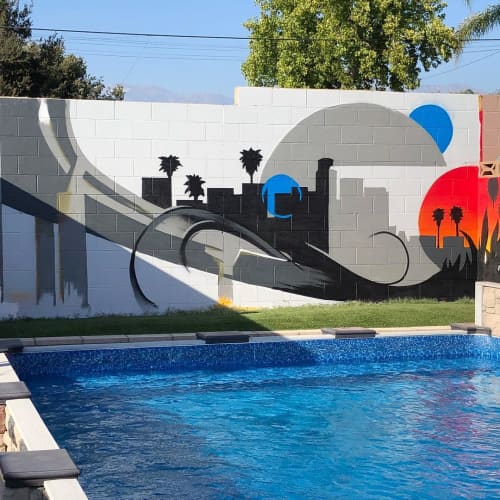 Poolside mural | Street Murals by Float boater murals. Item composed of synthetic