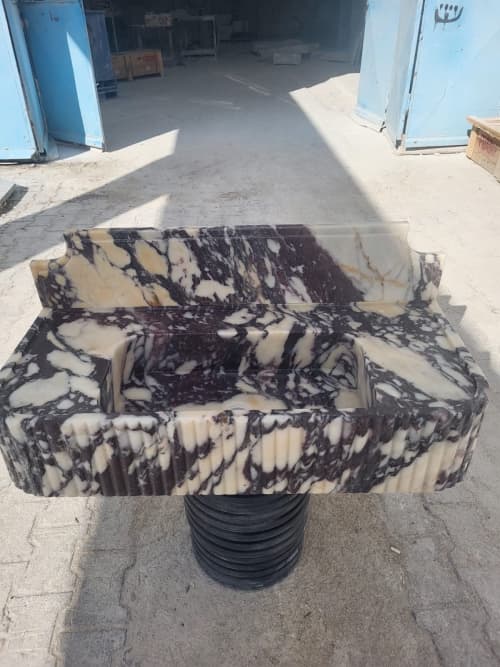 Calacatta Viola Wall Hung Marble Sink | Water Fixtures by Vero Marble