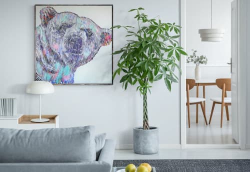 THE POLAR BEAR | Mixed Media by Virginie SCHROEDER. Item composed of canvas and paper