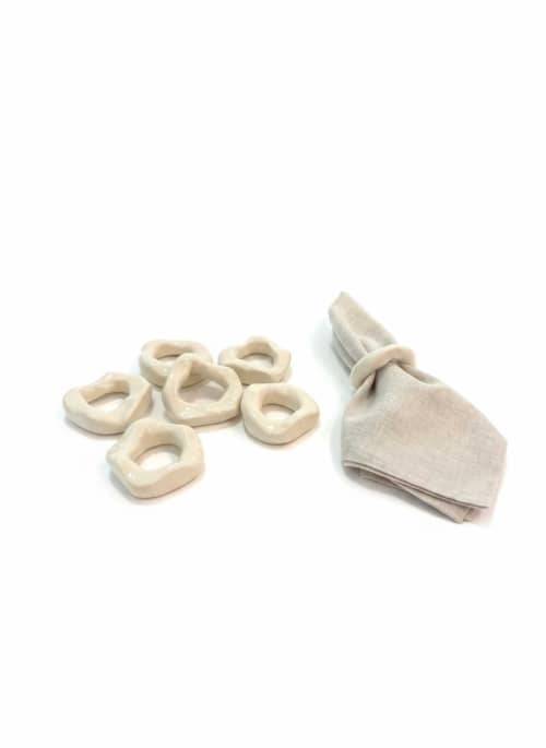 Napkin Rings – Set of 6 | Holder in Tableware by Pottery & Poetry. Item made of ceramic compatible with contemporary style
