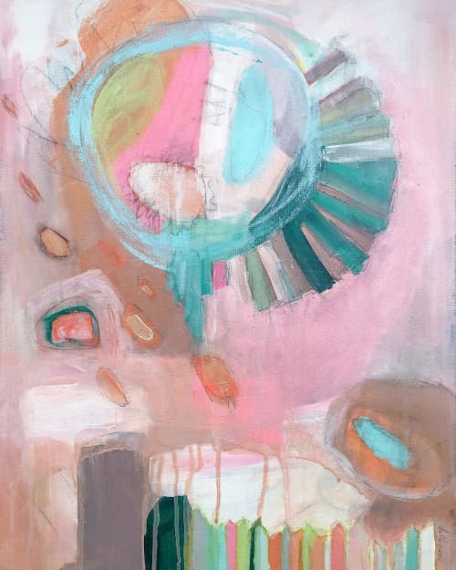 "Coming Out of My Cage" abstract painting on canvas | Oil And Acrylic Painting in Paintings by Kathi Graves Art. Item composed of canvas and synthetic