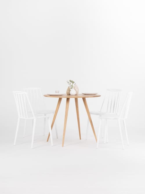 OKKO - Round wooden table, kitchen table made of solid oak | Dining Table in Tables by Mo Woodwork. Item composed of oak wood in minimalism or mid century modern style
