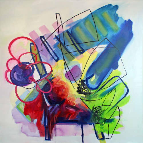 Installation view of "Study 1" | Oil And Acrylic Painting in Paintings by Pamela Staker Studio | Willis Tower in Chicago. Item made of canvas with synthetic