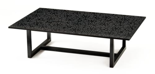 Nail Inlay Coffee Table No. 50 | Tables by Peter Sandback. Item composed of wood and steel in contemporary or modern style