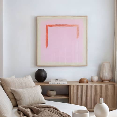 Magenta Arch Bright Minimalist Square Art Print | Prints by Emily Keating Snyder. Item made of paper compatible with minimalism and contemporary style