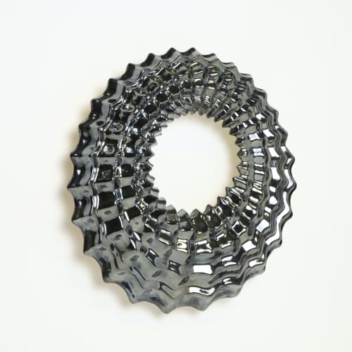 Echo Wall Sculpture in Palladium | Wall Hangings by by Alejandra Design. Item composed of ceramic