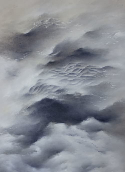 Without knowing how | Oil And Acrylic Painting in Paintings by Francesca Borgo. Item made of canvas works with minimalism & contemporary style