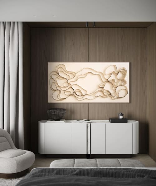 Fiber Wall Art / Sculptural Art / Minimalist Decor | Wall Sculpture in Wall Hangings by Stef Shock. Item composed of canvas & fiber compatible with boho and contemporary style