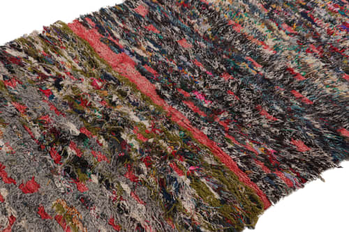 Vintage Moroccan Runner Rug in Polychromatic Geometric | Area Rug in Rugs by Rug and Kilim