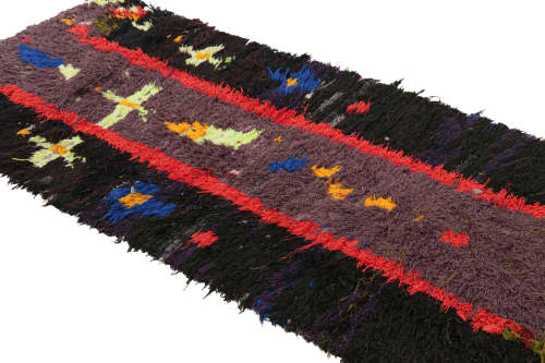 Vintage Moroccan Runner with Polychromatic Geometric Pattern | Area Rug in Rugs by Rug and Kilim