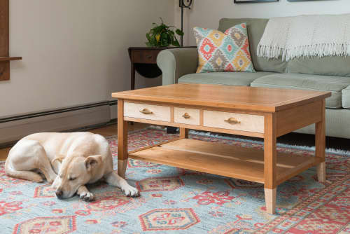 Ritter Kin Coffee Table | Tables by Ogelby Woodworks. Item made of maple wood & brass