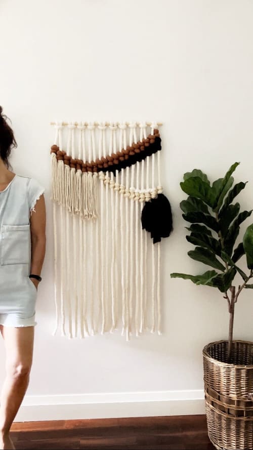 Obsidian + Oak | Tapestry in Wall Hangings by indie boho studio. Item composed of wood & cotton compatible with boho and minimalism style