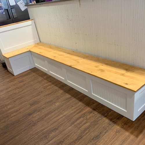 L-Shaped Bench with Storage by Northern South Woodworks at The Purple ...