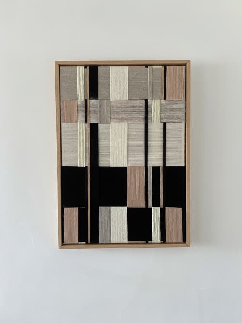 Masonry 005 | Tapestry in Wall Hangings by Anita Meades. Item composed of wood and wool in minimalism or contemporary style