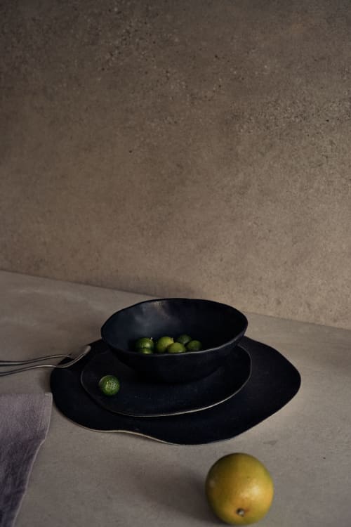 Molosco Signature - Matte Black 3 Piece Set | Bowl in Dinnerware by Laura Letinsky. Item composed of ceramic