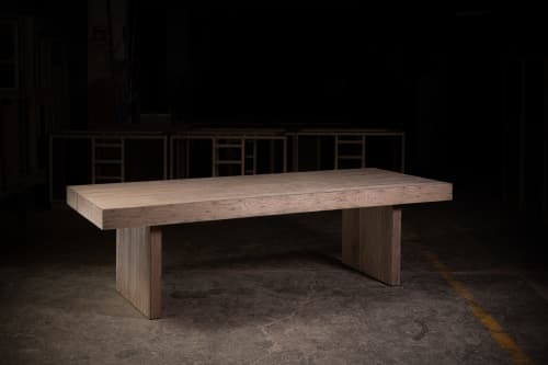 1957 Natural Oak Dining Table | Tables by NO AGE FURNITURE STUDIO. Item made of oak wood works with industrial style