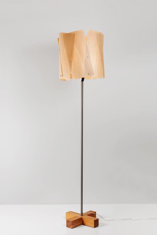 Baum Fub - Wood Floor Lamp | Lamps by Traum - Wood Lighting. Item made of wood with steel