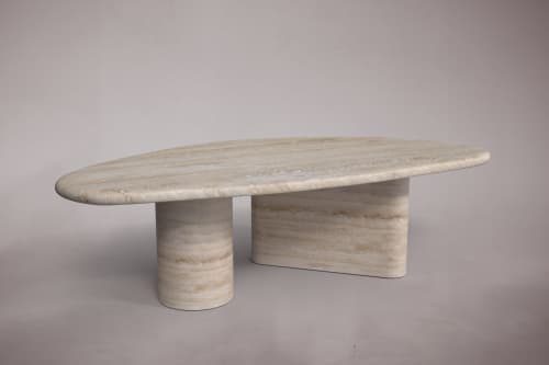 Gestro Travertine Coffee Table | Tables by HamamDecor LLC. Item composed of marble in contemporary or country & farmhouse style
