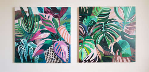 Summer Breeze Series | Oil And Acrylic Painting in Paintings by Amy Kim. Item made of canvas