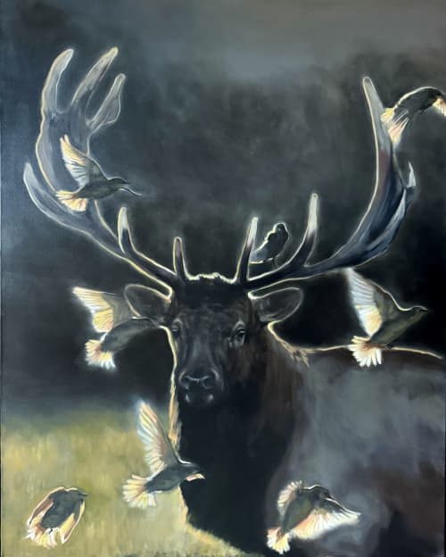 Veil of Twilight | Oil And Acrylic Painting in Paintings by Amanda Gough Fine Art. Item composed of canvas in country & farmhouse or rustic style