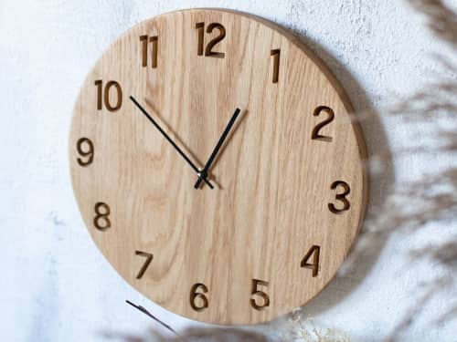 Oak Wood Wall Clock RALFS | Decorative Objects by DABA. Item made of oak wood works with minimalism & contemporary style