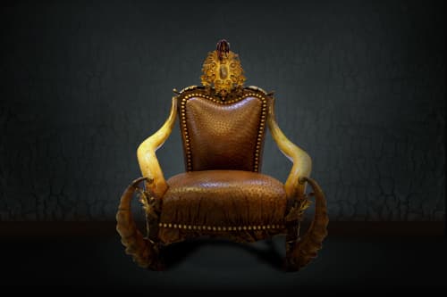 YOUPANKY | Armchair in Chairs by Michel Haillard. Item composed of bronze and leather