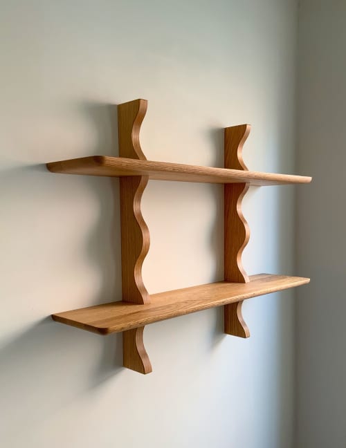 Wave Wall Mounted Shelf | Shelving in Storage by Pith Designs. Item composed of oak wood compatible with minimalism and contemporary style