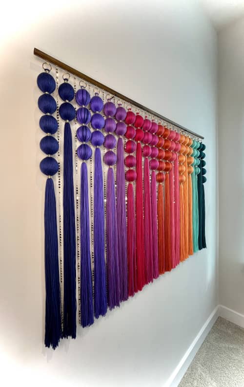 Bird of Paradise: Large Gradient Dimensional Wall Hanging | Wall Sculpture in Wall Hangings by Cadence by Clarity Craft Studio. Item composed of bamboo & cotton compatible with boho and contemporary style