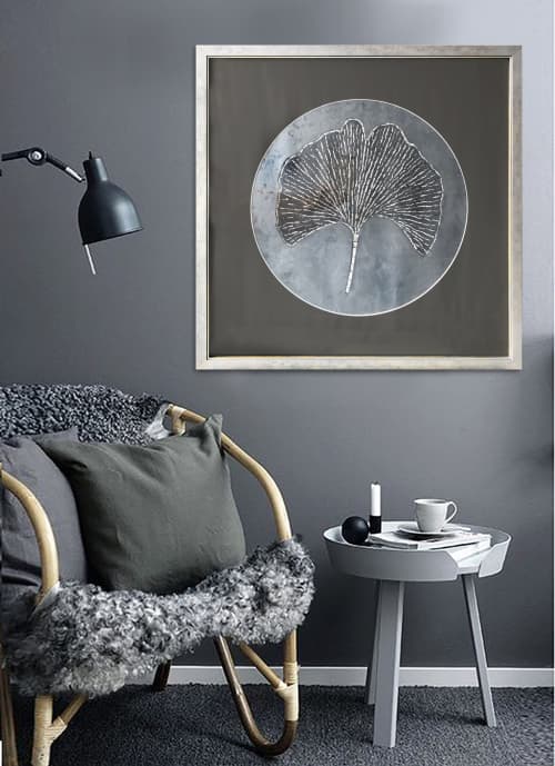 Ginkgo mosaic wall decoration | Art & Wall Decor by Julia Gorbunova. Item made of metal with glass