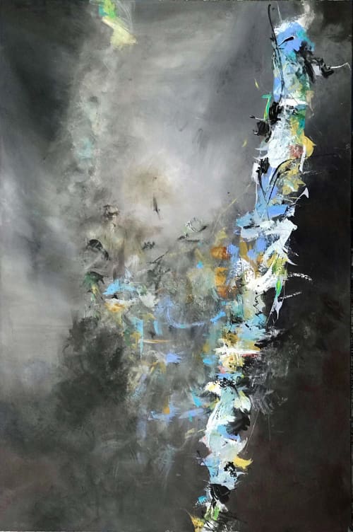 Dark and Stormy | Oil And Acrylic Painting in Paintings by Strokes by Red - Red (Linda Harrison). Item composed of canvas
