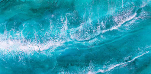 'EMERALD BAY' - Epoxy Resin Ocean Seascape Abstract Art | Oil And Acrylic Painting in Paintings by Christina Twomey Art + Design. Item made of synthetic works with modern style