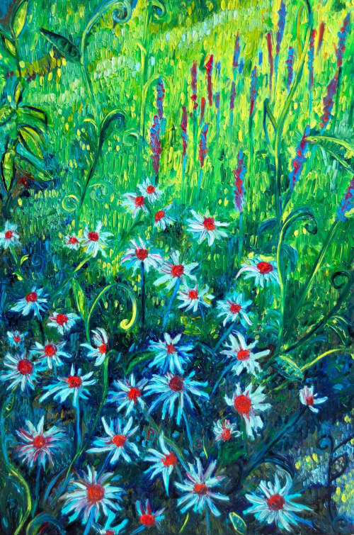 Echinacea | Oil And Acrylic Painting in Paintings by Chiara Magni