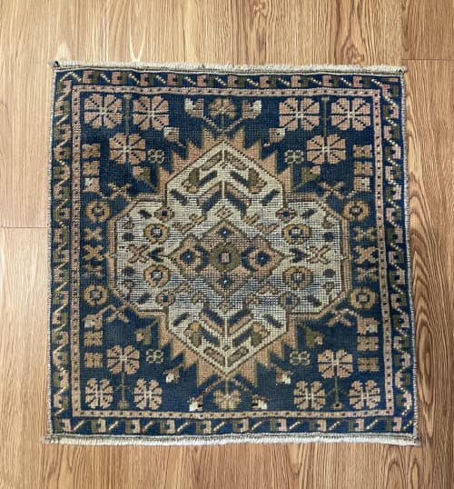 Hand-woven Turkish Rug Doormat| 1.9 x 1.10 | Small Rug in Rugs by Wool and Rug. Item made of wool compatible with boho and contemporary style