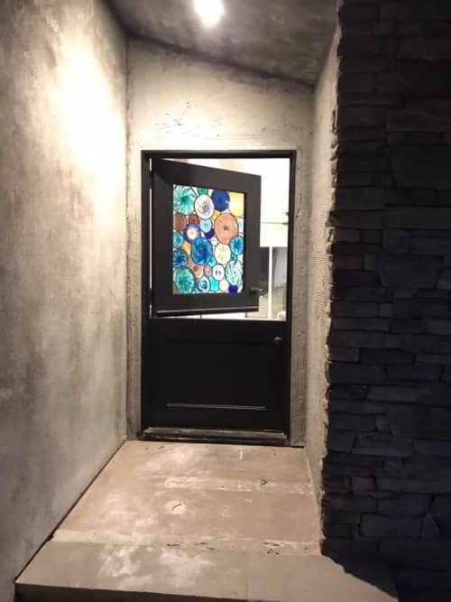 Blue Wave | Glasswork in Wall Treatments by Celinder's Glass Design. Item made of glass