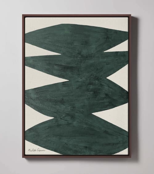 "Fearless" Green I Affirmations Painting on Canvas | Oil And Acrylic Painting in Paintings by ART + ALCHEMY By Nicolette Atelier. Item composed of wood and canvas in minimalism or mid century modern style