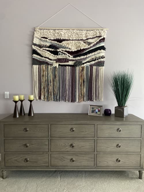 Handwoven Wall Art, Custom Large Fiber Art | Tapestry in Wall Hangings by Otterwoven. Item composed of fiber in boho or contemporary style