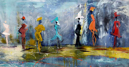 Social Distancing | Oil And Acrylic Painting in Paintings by Marie Manon Art | Calgary in Calgary. Item composed of canvas