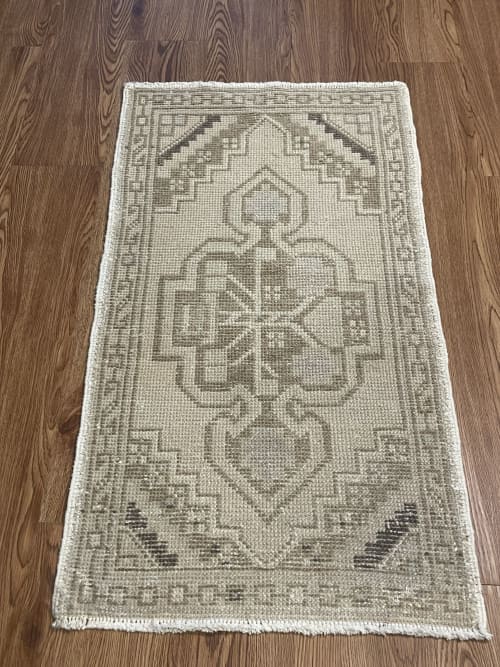 Hand-woven Turkish Rug Doormat| 1.7 x 3 | Small Rug in Rugs by Wool and Rug. Item made of wool compatible with boho and contemporary style