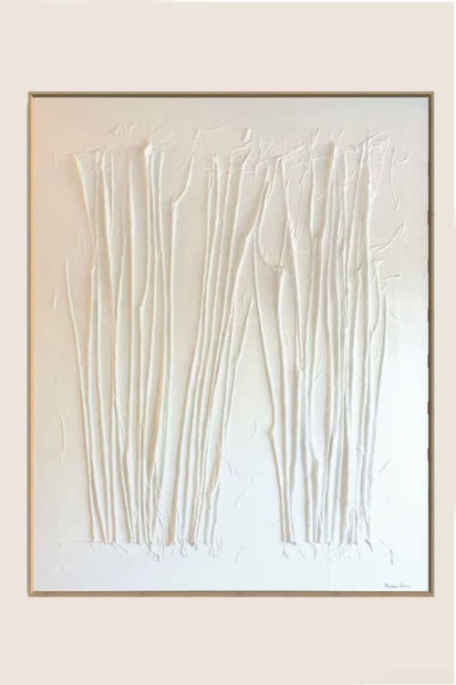 Willows W6048 A | Mixed Media in Paintings by Michael Denny Art, LLC. Item made of bamboo with cotton works with minimalism & contemporary style