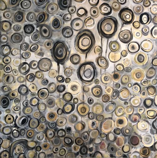 Pebbles | Oil And Acrylic Painting in Paintings by KARDIMAGO. Item made of canvas with synthetic