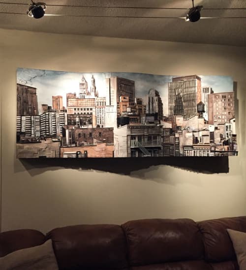 "City of Life" | Mixed Media by Heather Kocsis. Item composed of wood & synthetic