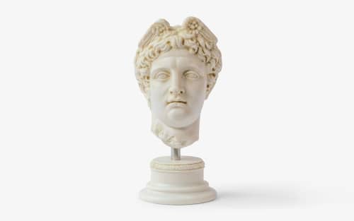 White Mercurius Hermes Marble Bust Istanbul Museum Replica | Sculptures by LAGU. Item composed of marble