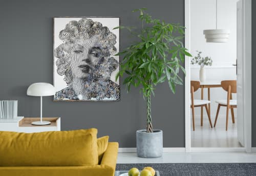 Marylin Monroe in my Heart forever | Mixed Media by Virginie SCHROEDER. Item made of canvas with paper works with minimalism & contemporary style