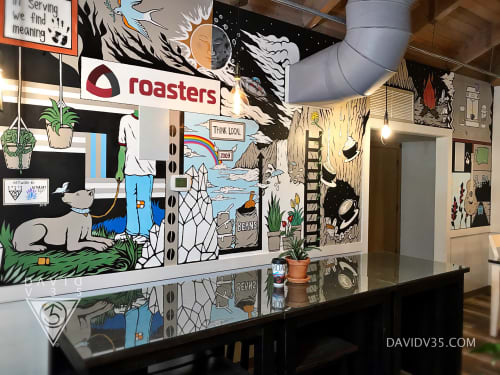 Roasters Coffee Mural | Murals by David V35