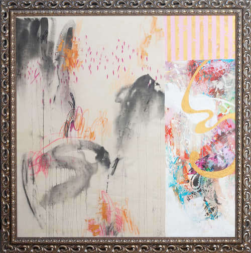 Abstract Original Painting | Oil And Acrylic Painting in Paintings by Carolina Alotus. Item composed of wood and canvas in contemporary or mediterranean style