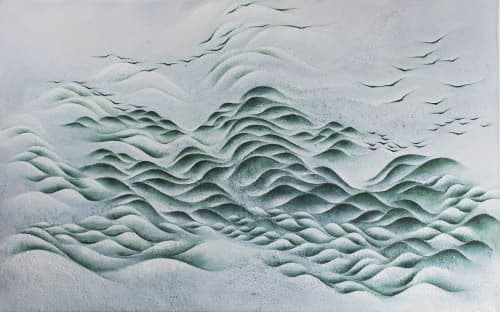 Lands of forest | Oil And Acrylic Painting in Paintings by Francesca Borgo. Item composed of canvas and synthetic in minimalism or contemporary style