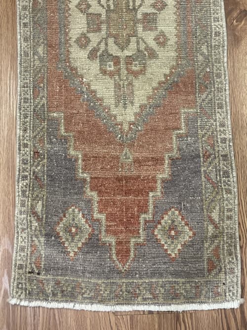 Hand-woven Turkish Rug Doormat| 1.5 x 3.7 | Small Rug in Rugs by Wool and Rug. Item made of wool compatible with boho and contemporary style