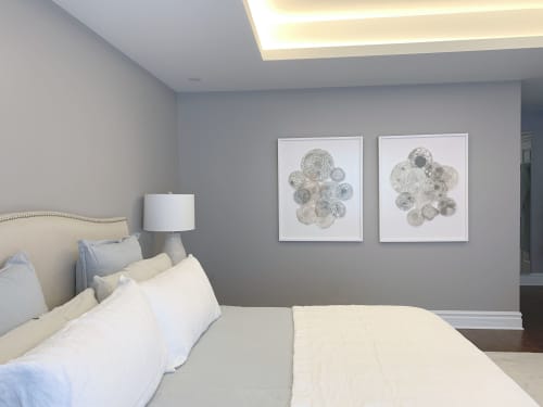 cell structures, sumi ink on kozo paper, hand cut | Wall Sculpture in Wall Hangings by Tania Love. Item composed of paper